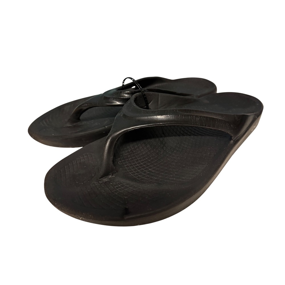 OOFOS OOriginal Recovery Sandals Black Thong Flip Flops Womens 10 EU 41